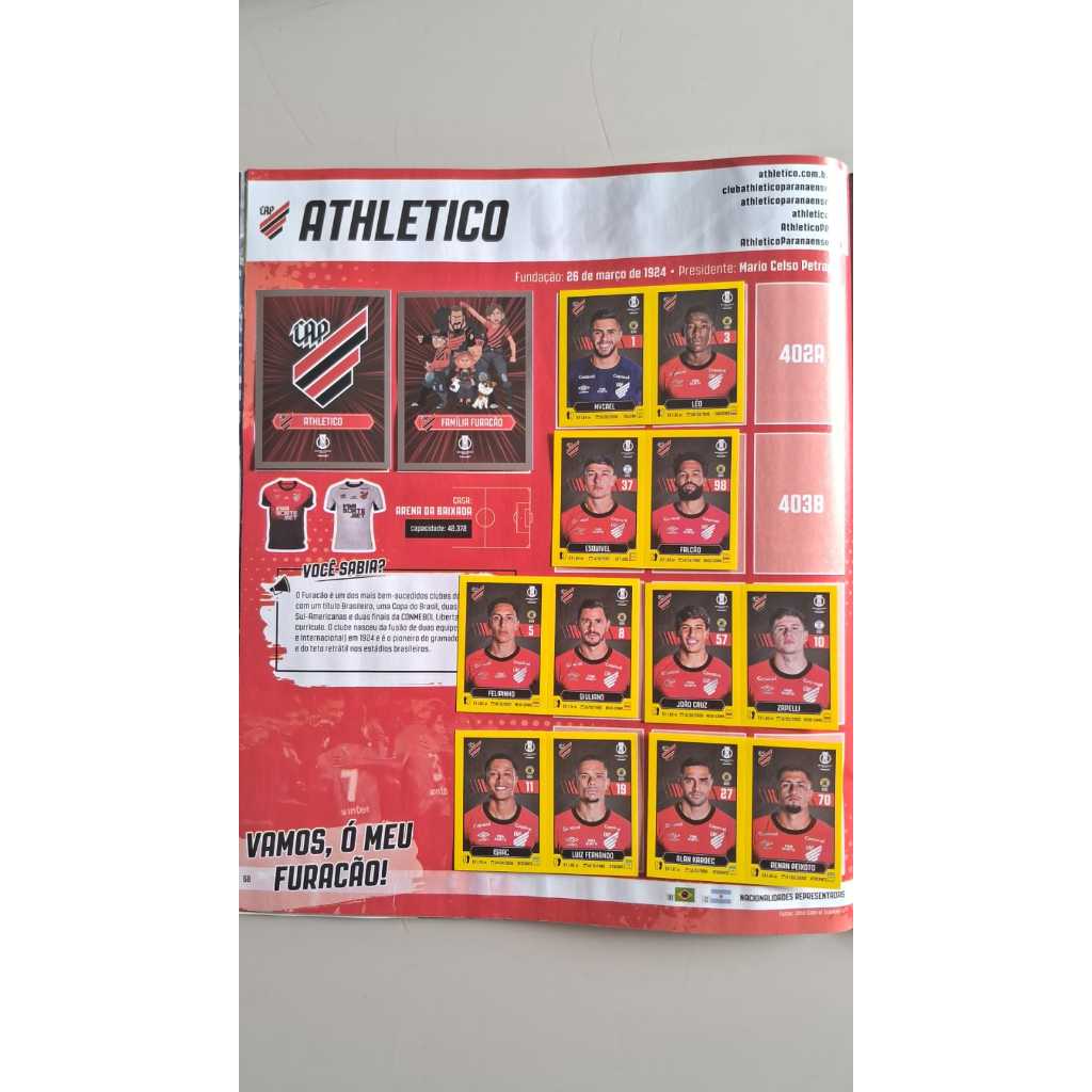 ATHLÉTICO PR KIT COM 8 FIGURINHAS CAMPEONATO BRASILEIRO SÉRIE B 2025 ORIGINAIS PANINI