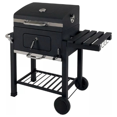 Churrasqueira a Carvão Gourmet Móvel com Mesinha Lateral Grelha Termômetro em Oferta na Shopee