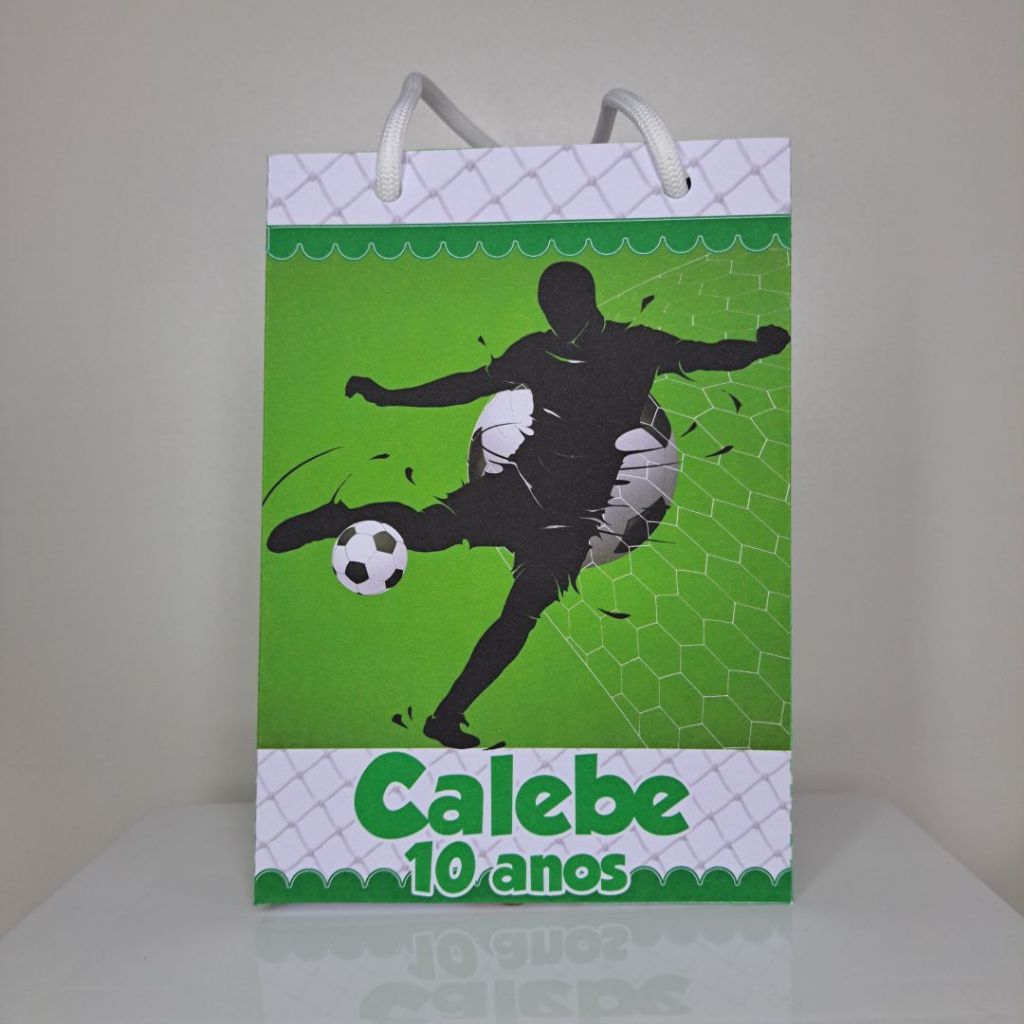 Sacolinha Personalizada Futebol-Lembrancinha Personalizada para Festa Infantil-PEGUE E MONTE