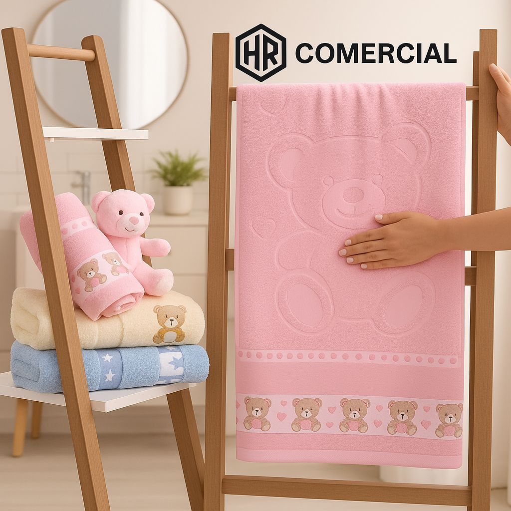 Kit 2 Toalha Kids Infantil Banho Ponto Cruz Para Bordar em Oferta na Shopee