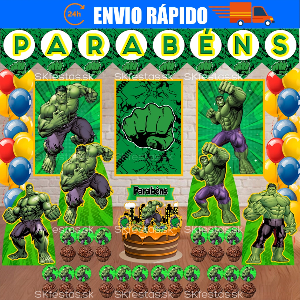 Kit Festa - Hulk - Aniversário - Festa - Mêsversário