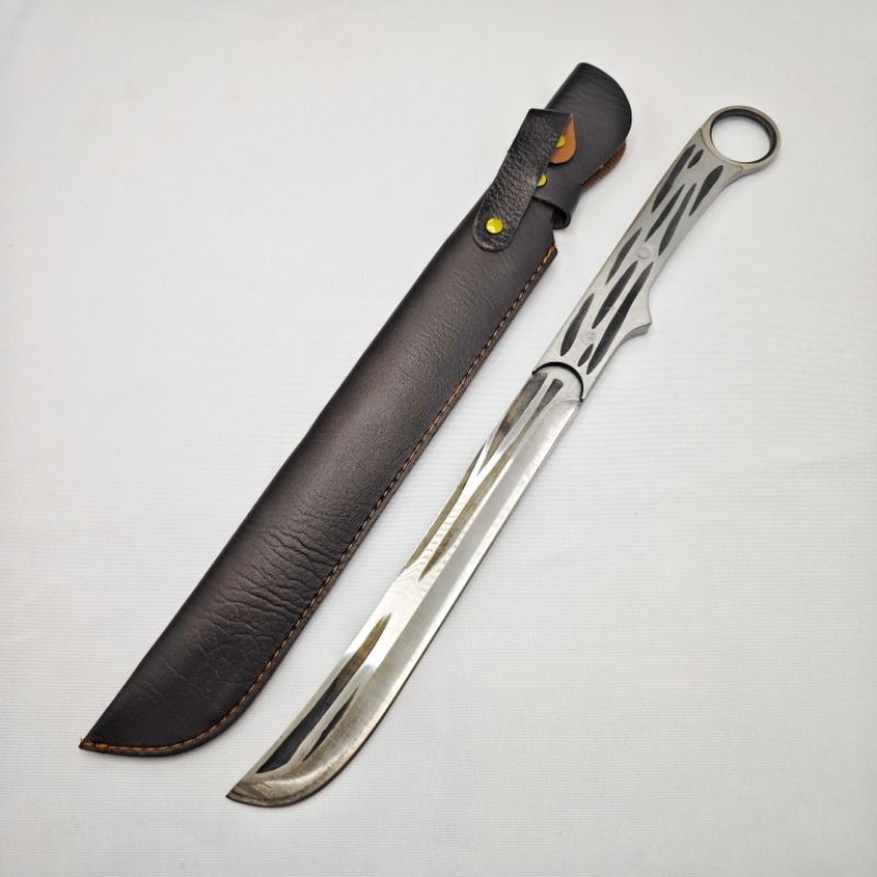 Faca Tanto Full Tang Forjado C/ bainha de couro Afiada Para Pesca Camping DK-5 CORTE ABSOLUTO em Oferta na Shopee