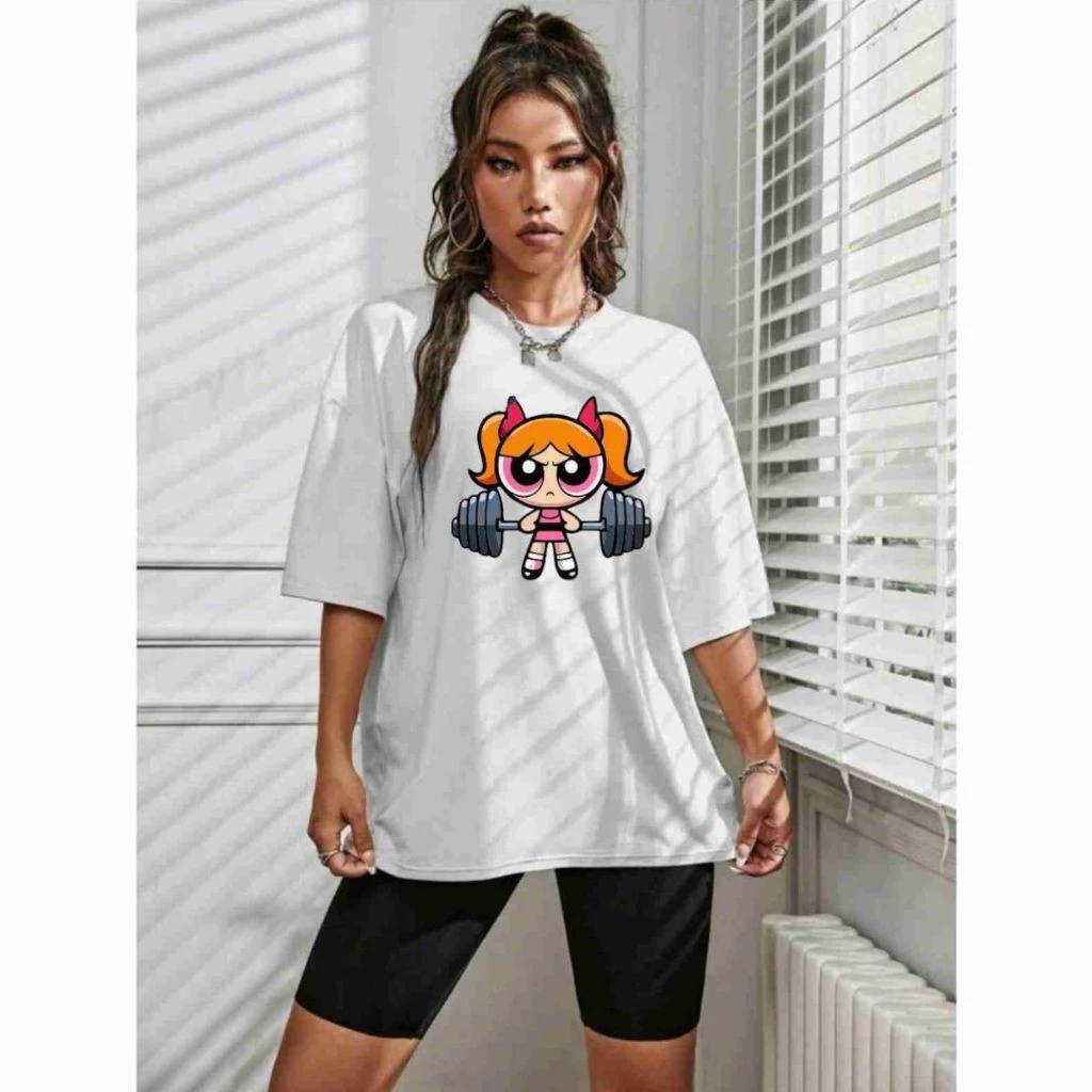 Camiseta Feminina Gym Academia "Meninas Super Poderosas" Casual Estilosa
