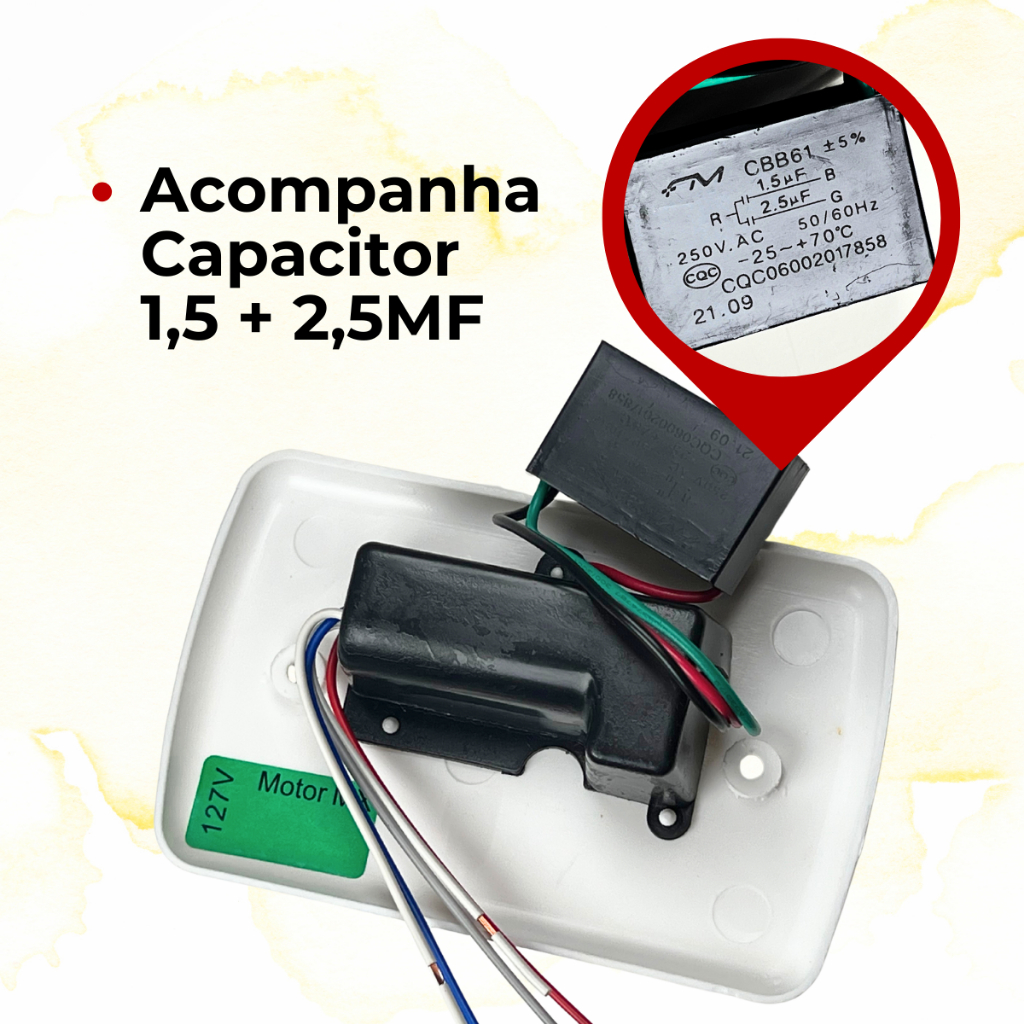 Chave Interruptor 127V Ventilador de Teto Ventisol Fênix / Sunny / Wind - Original