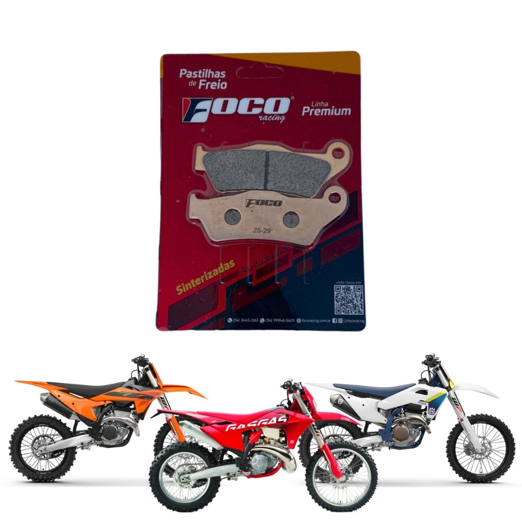 Pastilha De Freio Dianteira Sinterizada Foco Racing Moto Ktm Gasgas Husqvarna Husaberg MXF Enduro