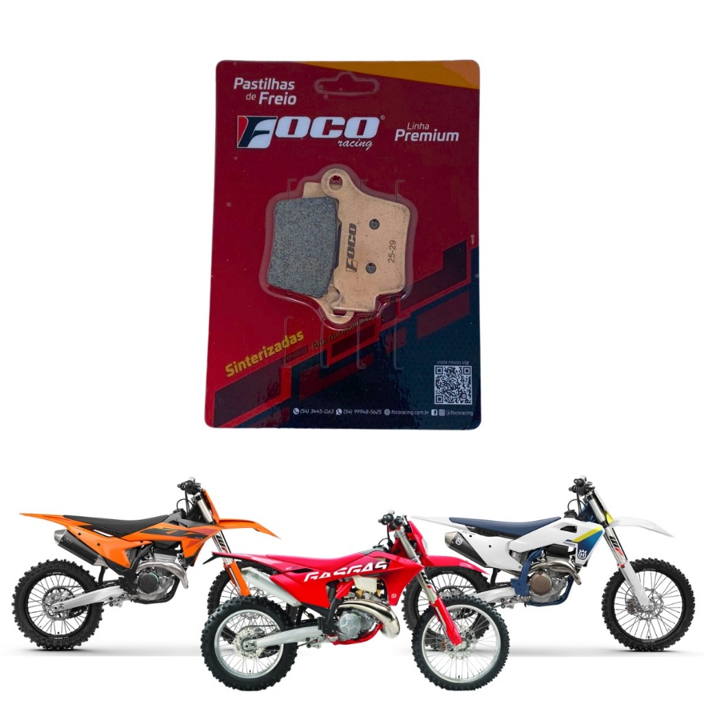 Pastilha De Freio Traseira Sinterizada Foco Racing Moto Ktm Gasgas Husqvarna Husaberg MXF Enduro