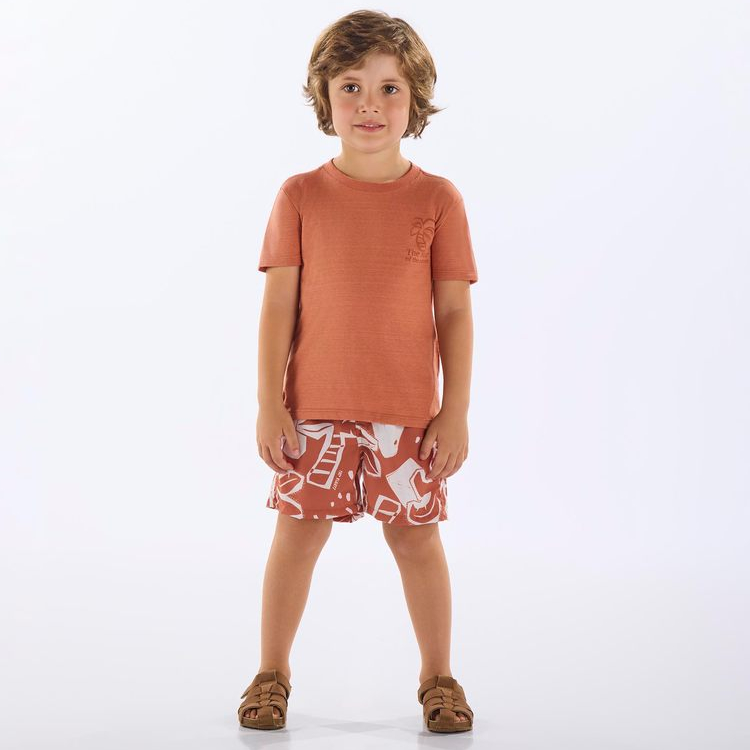 CONJUNTO INFANTIL MASCULINO MODERNO CAMISETA E SHORT CONFORTÁVEL ENVIO IMEDIATO