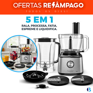 Multiprocessador Britânia BMP2000 1300W 5 em 1 - Pica, Tritura e Mistura com Potência e Praticidade!