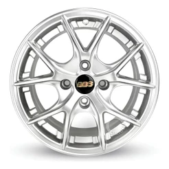 Kit 4 Rodas Aro 14 4x100 Bbs VW Gol Parati Saveiro Voyage Ci-r Cor Prata Bicos de Brinde M28