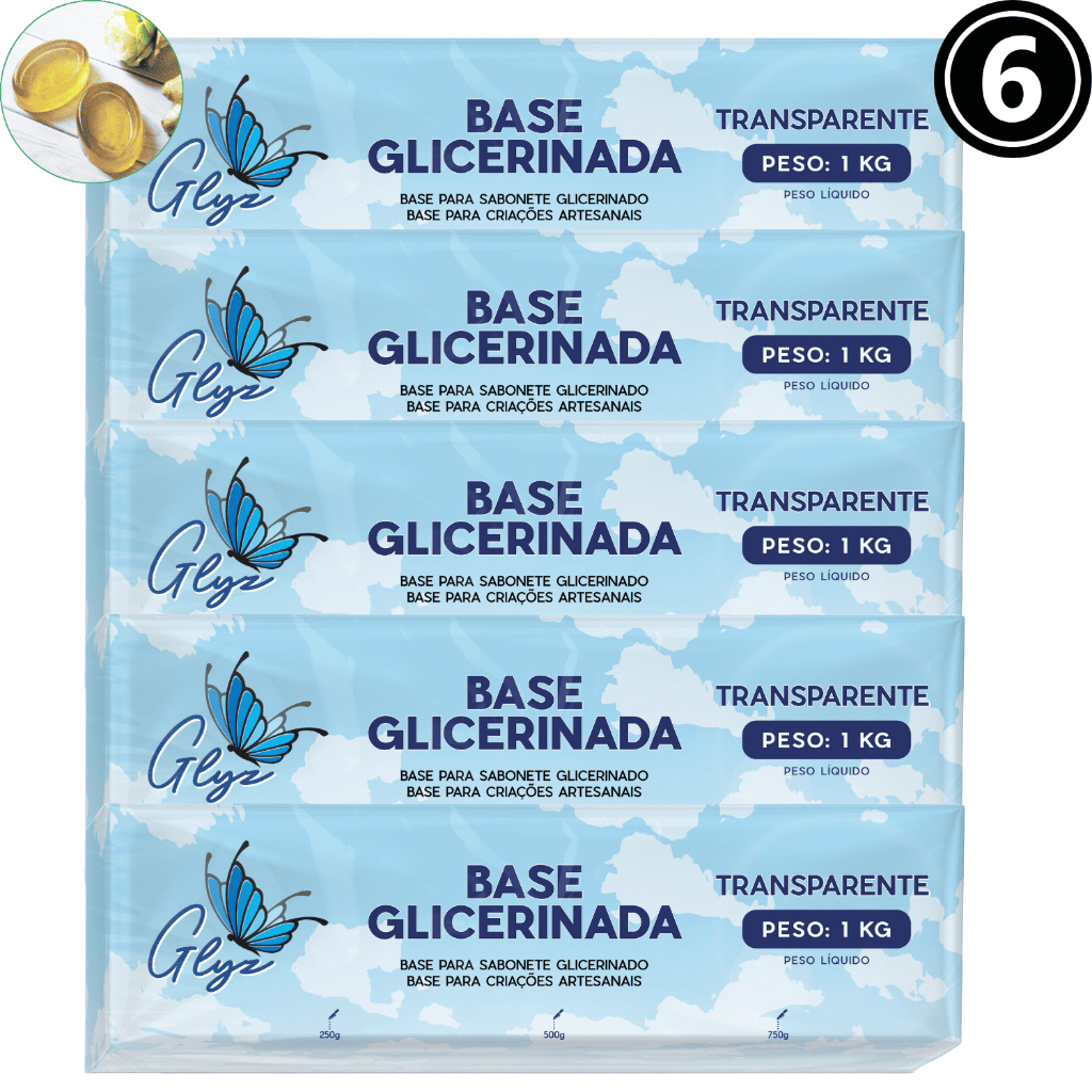 Kit 6  Base Glicerinada ideal para quem busca qualidade e praticidade na fabricação de sabonetes artesanais em barra