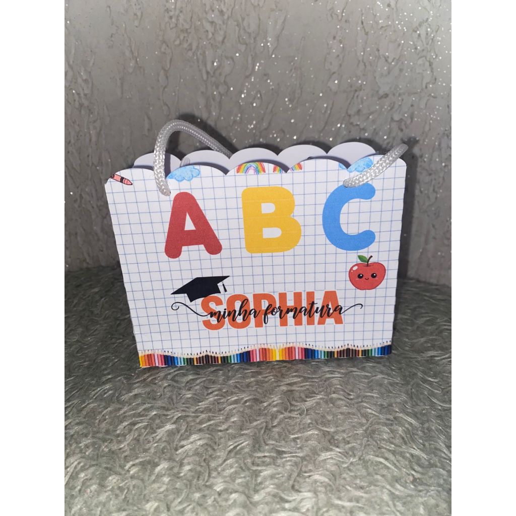 Sacolinha Formatura ABC Personalizada | Lembrancinha Escolar | Mimo Formatura Infantil | Sacola Mini