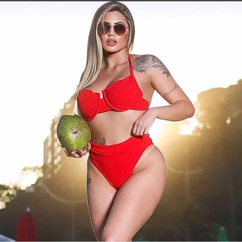 Biquini Feminino Canelado Hot Pant -Cintura Alta