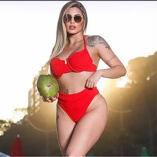 Biquini Feminino Canelado Hot Pant -Cintura Alta Promoção em Oferta na Shopee