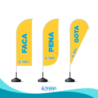 Bandeira Wind Banner Personalizada – Kit Completo com Base e Haste em Oferta na Shopee