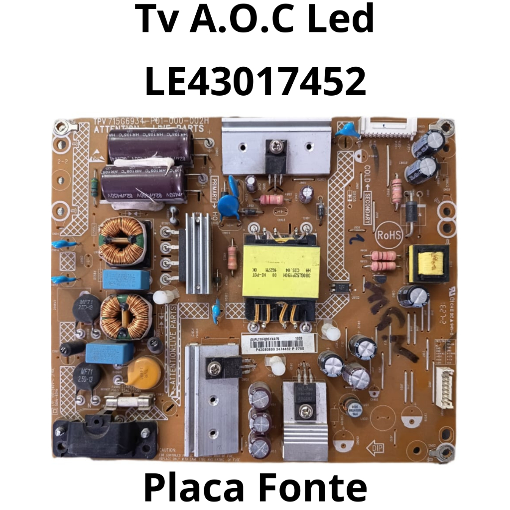 873 Placa Fonte para TV LED AOC Mod: LE43D1452