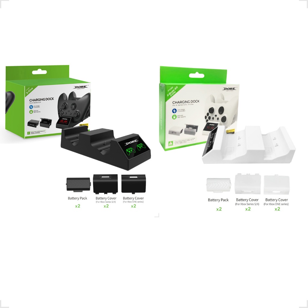 Base Carregador Duplo 2 Bateria 800mAh Recarregável 4 Tampa Para Controle Wireless XBox -Series One