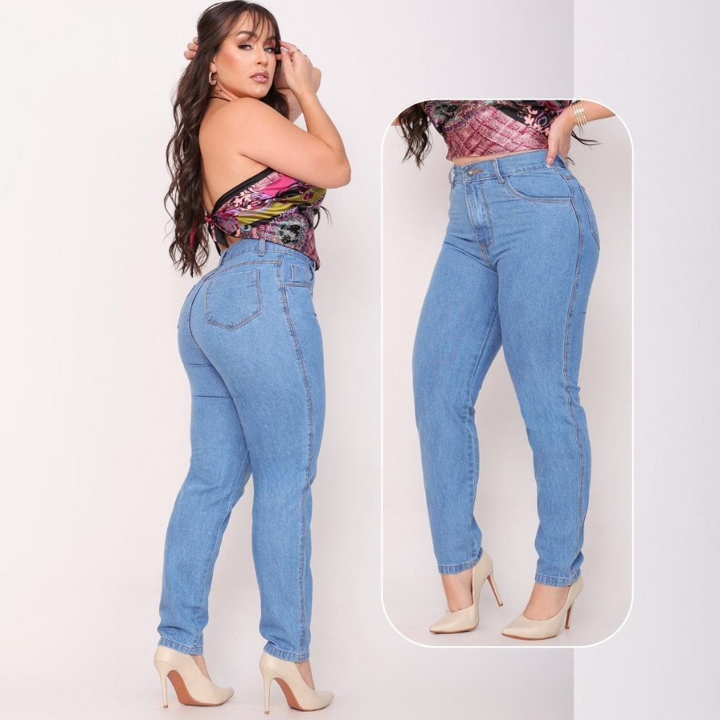 Calça MOM Jeans Feminina Cintura Alta