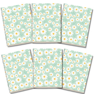 Kit Cadernetas Margaridas Verde Capa Flexível 40 Páginas Pólen A5