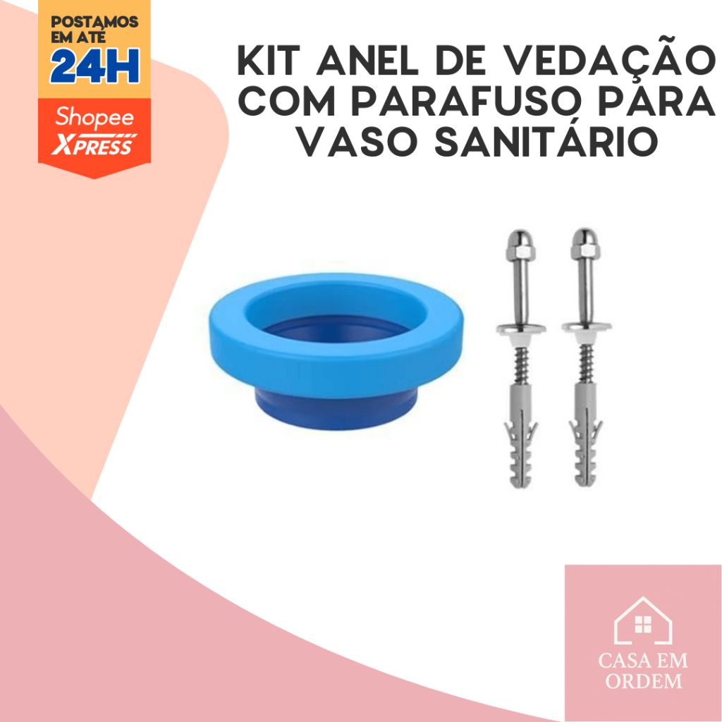 Anel de Vedação com Parafuso para vaso sanitário em Oferta na Shopee