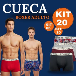 Kit 20, 10 e 5 Cuecas Box Boxer P, M, G e GG Microfibra Premium Macia Forro Reforçada Adulto em Oferta na Shopee
