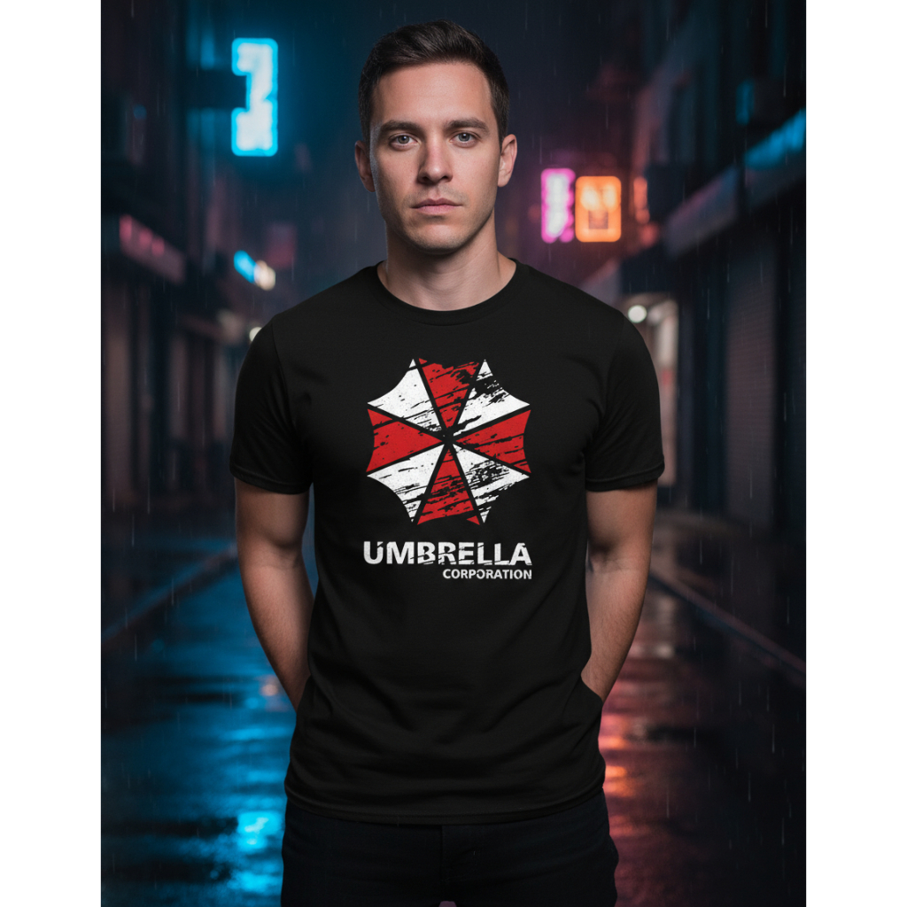 Camiseta Blusa Cosplay Resident Evil Umbrella Corporation Algodão em Oferta na Shopee