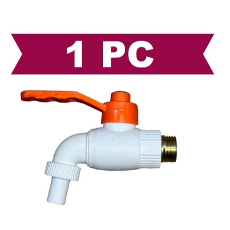Torneira Pvc Esfera Tanque Jardim 1/2 Plástica e Latão Branca BOMVINK BOM-2066