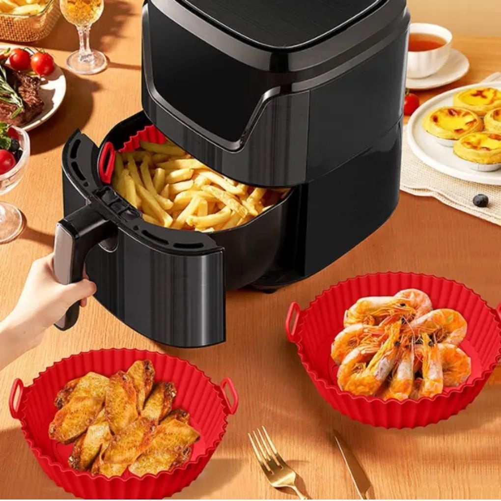 Forma Silicone Redonda Protetora para Fritadeira Eletrica AirFryer