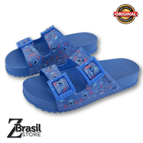 Chinelo Feminino Tira Dupla Disney Stitch Partner Zaxy 19149 BN721 Azul Hortencia