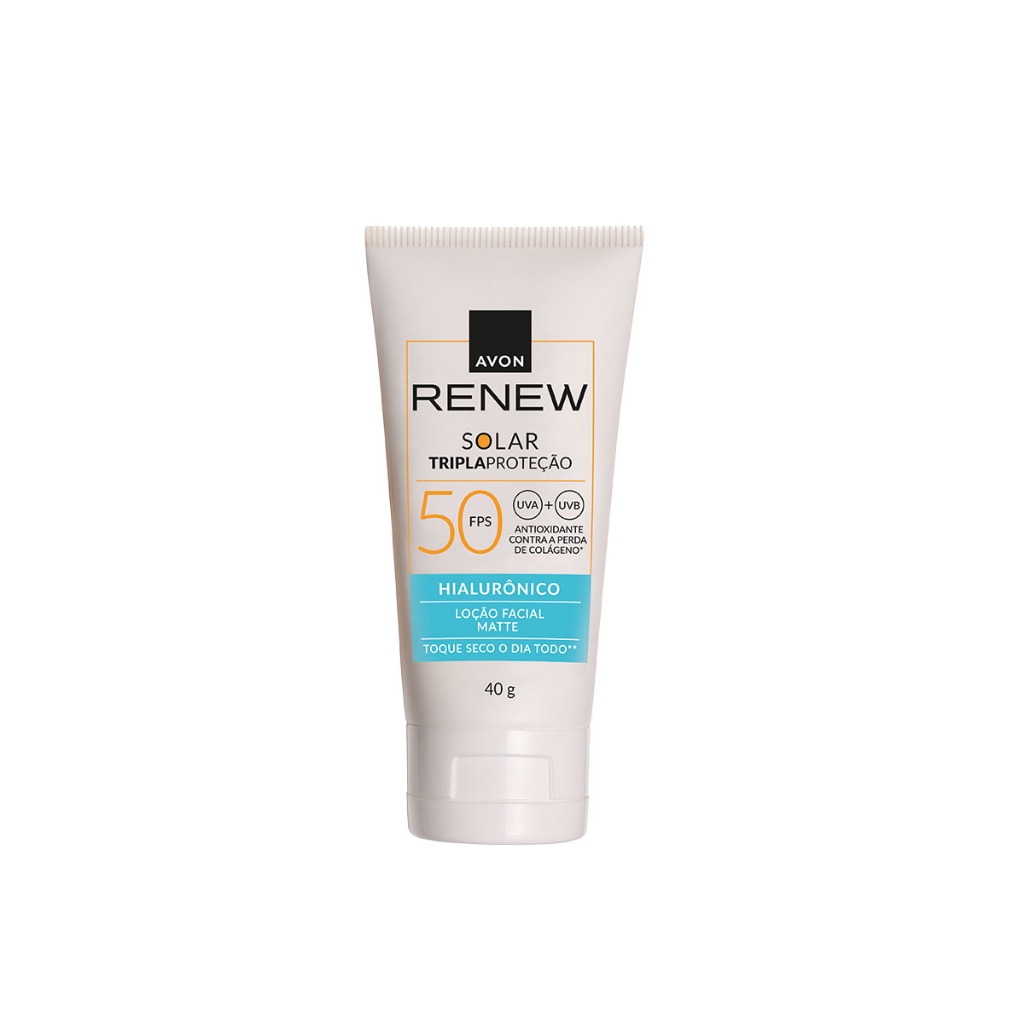 Protetor Solar Renew FPS 50 com Ácido Hialurônico 40g | Antissinais, Toque Seco e Alta Proteção ☀️💧