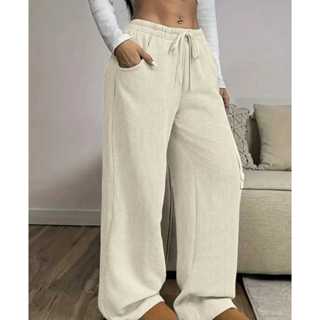 Calça Feminina Pantalona Social Cintura Alta Elegante Anarruga Malha Importada Perna Larga em Oferta na Shopee