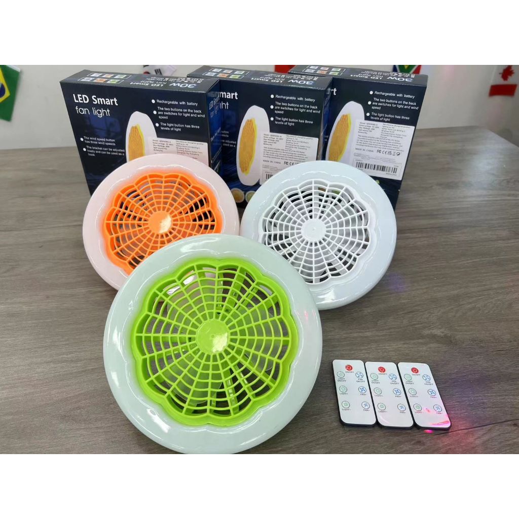 Ventilador Com Luz Led, 3- Lâmpada Moderna Para Smart E2 controle remoto