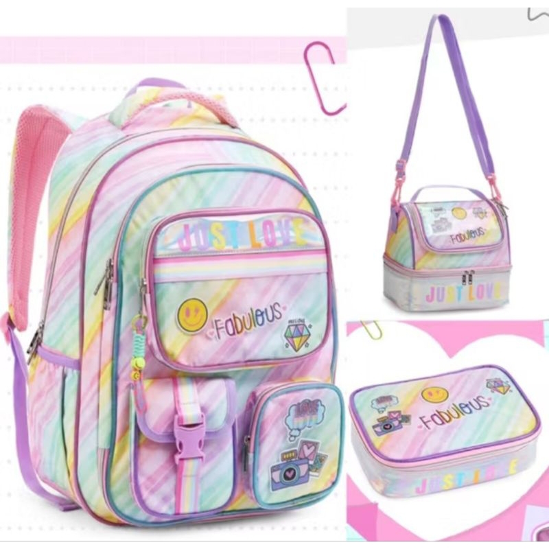 KIT MOCHILA COM LANCHEIRA E ESTOJO JUVENIL FEMININA DENLEX/ MOCHILA …