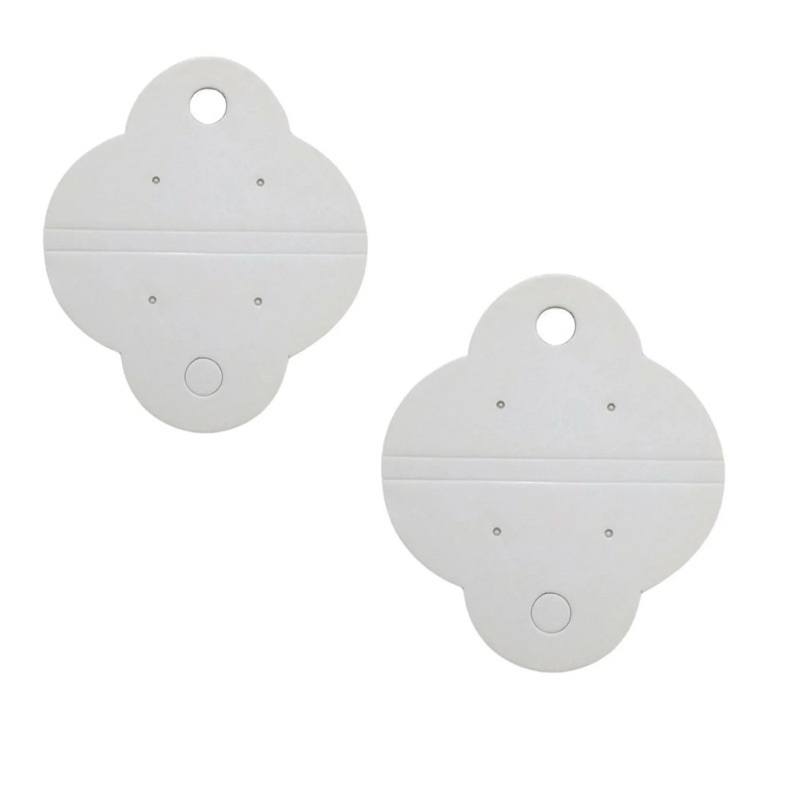 100 Peças Tags Cartelas para Colar e Brinco Bijuterias Modelo Pêssego Branco