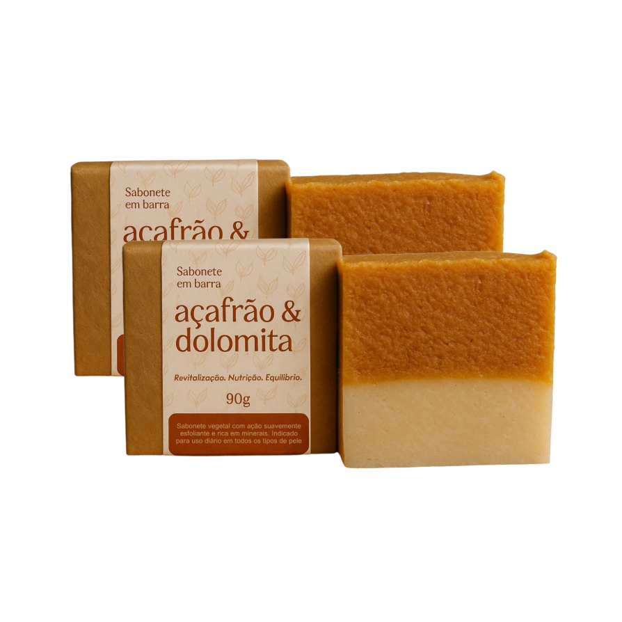 Kit 2 Sabonetes de Açafrão e Dolomita com Óleos Essenciais - Ativos Concentrados em Oferta na Shopee