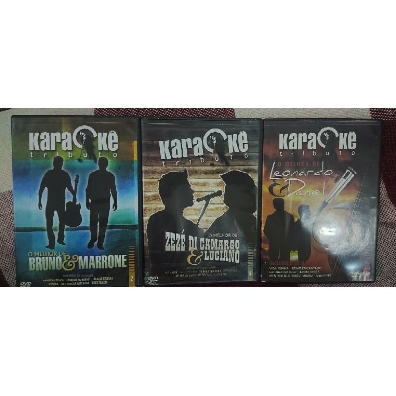 3 DVDs Karaokê Tributo ( Bruno e Marrone - Zezé di Camargo - Leonardo & Daniel ) Originais - Sertanejo