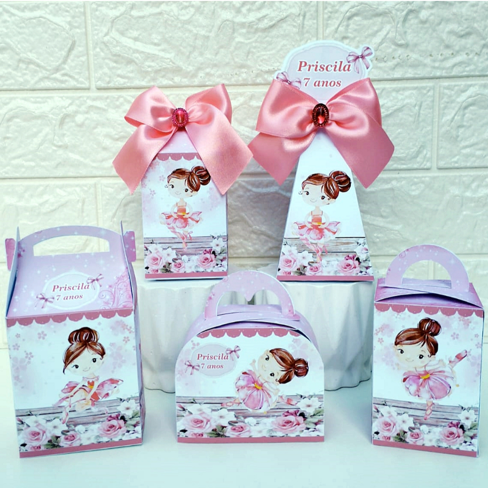 Kit Festa Bailarina Personalizados | Festa Infantil | Aniversario | Lembrancinhas | Kit Caixas