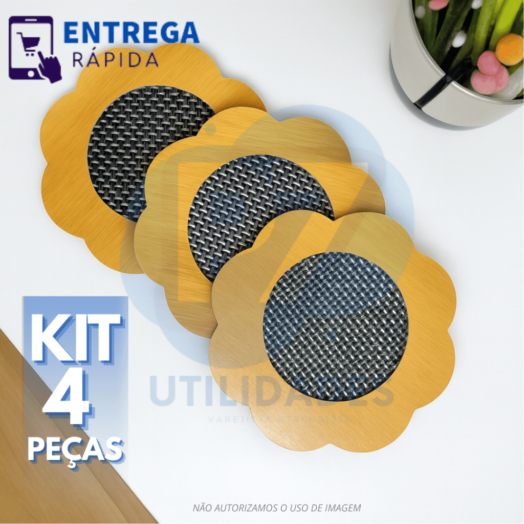 Kit 4 Descanso de Panela MDF Mesa Posta 16,5cm Suplá Porta Panela Quente Acessórios Mesa em Oferta na Shopee