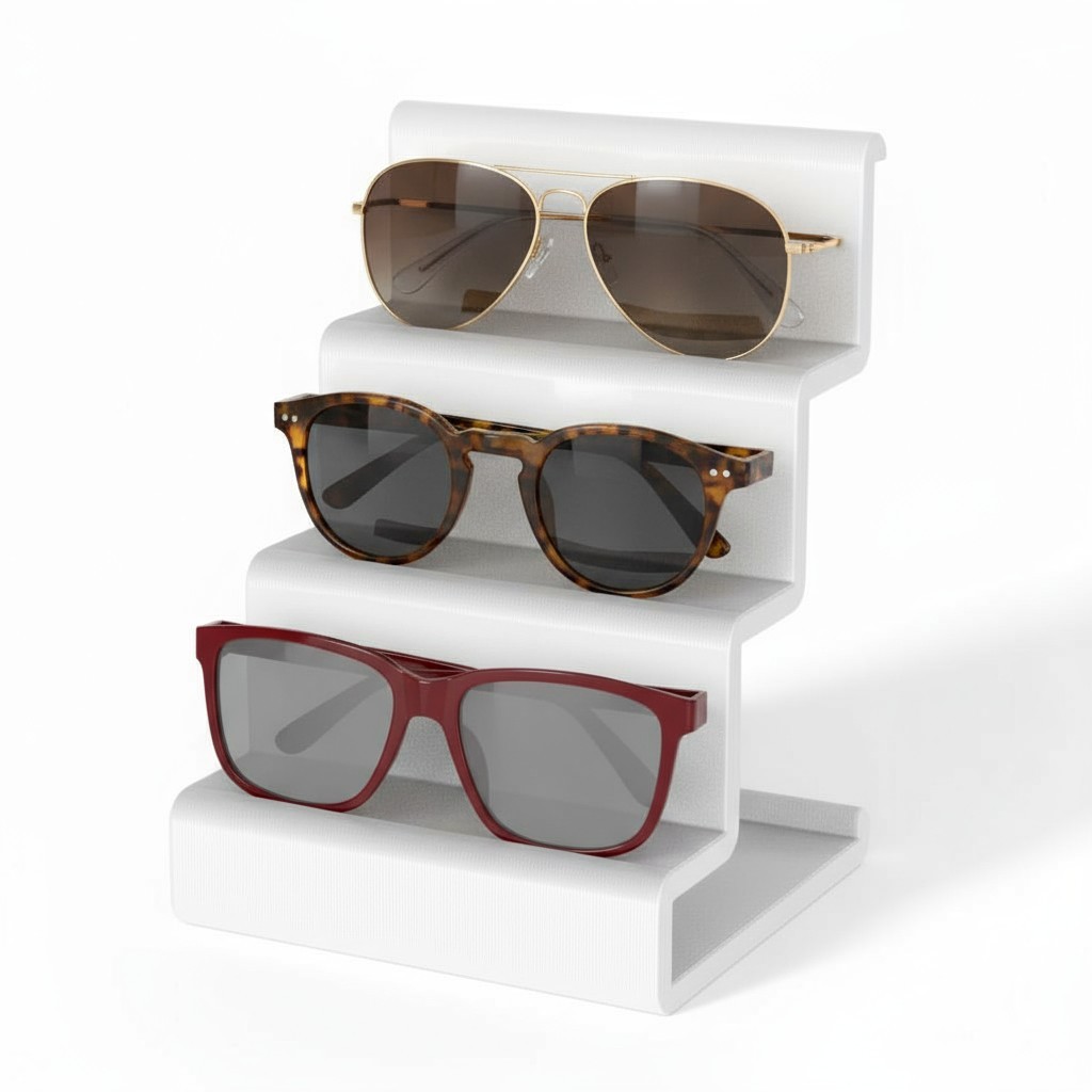 Suporte Expositor para Óculos – Display Decorativo de 3 Degraus  Ideal para Loja Ótica