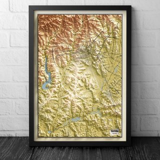 Mapa de Curitiba Foil Holográfico com Relevo Topográfico - Viário - Rodovias