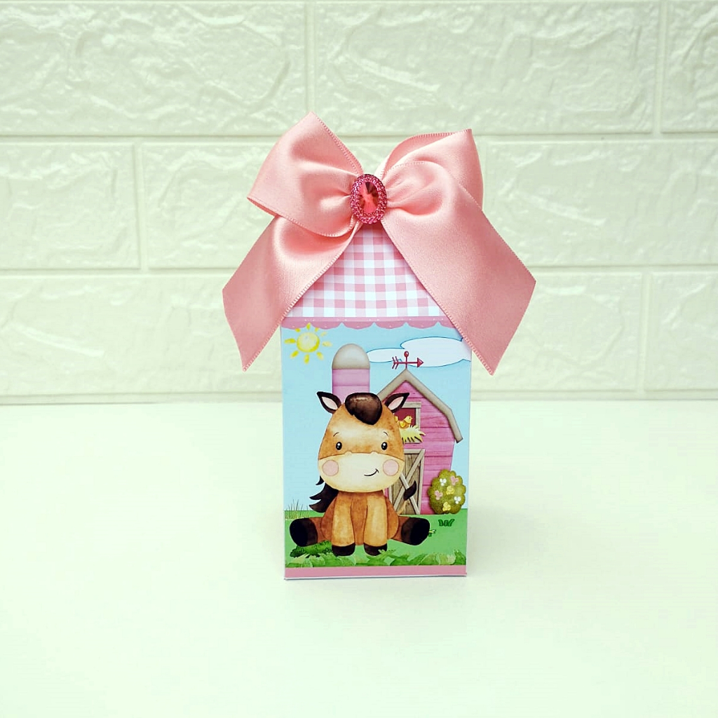 Kit Festa Fazendinha Menina Personalizados | Festa Infantil | Aniversário | Lembrancinha | Kit Caixas | Fazendinha Rosa