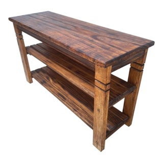 banco sapateira para Hall entrada  madeira maciça envernizada em Oferta na Shopee