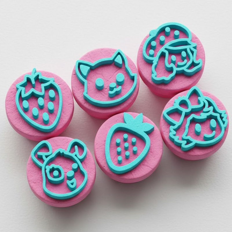 Kit 6 Carimbos para Doces / Brigadeiros Moranguinho em Oferta na Shopee