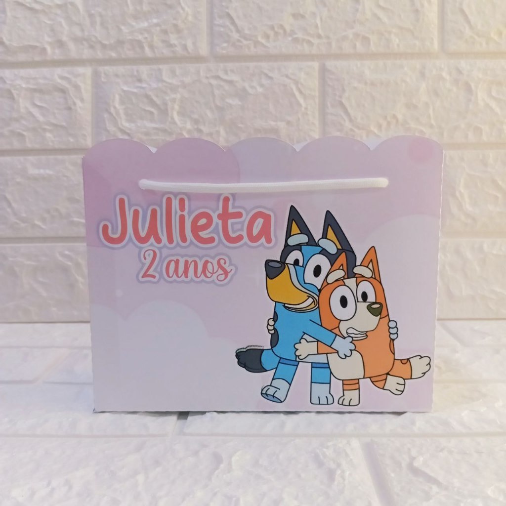 Sacolinha Surpresa Bluey Menina Personalizada - Lembrancinhas Personalizada - Festa Infantil - Festa de Aniversário