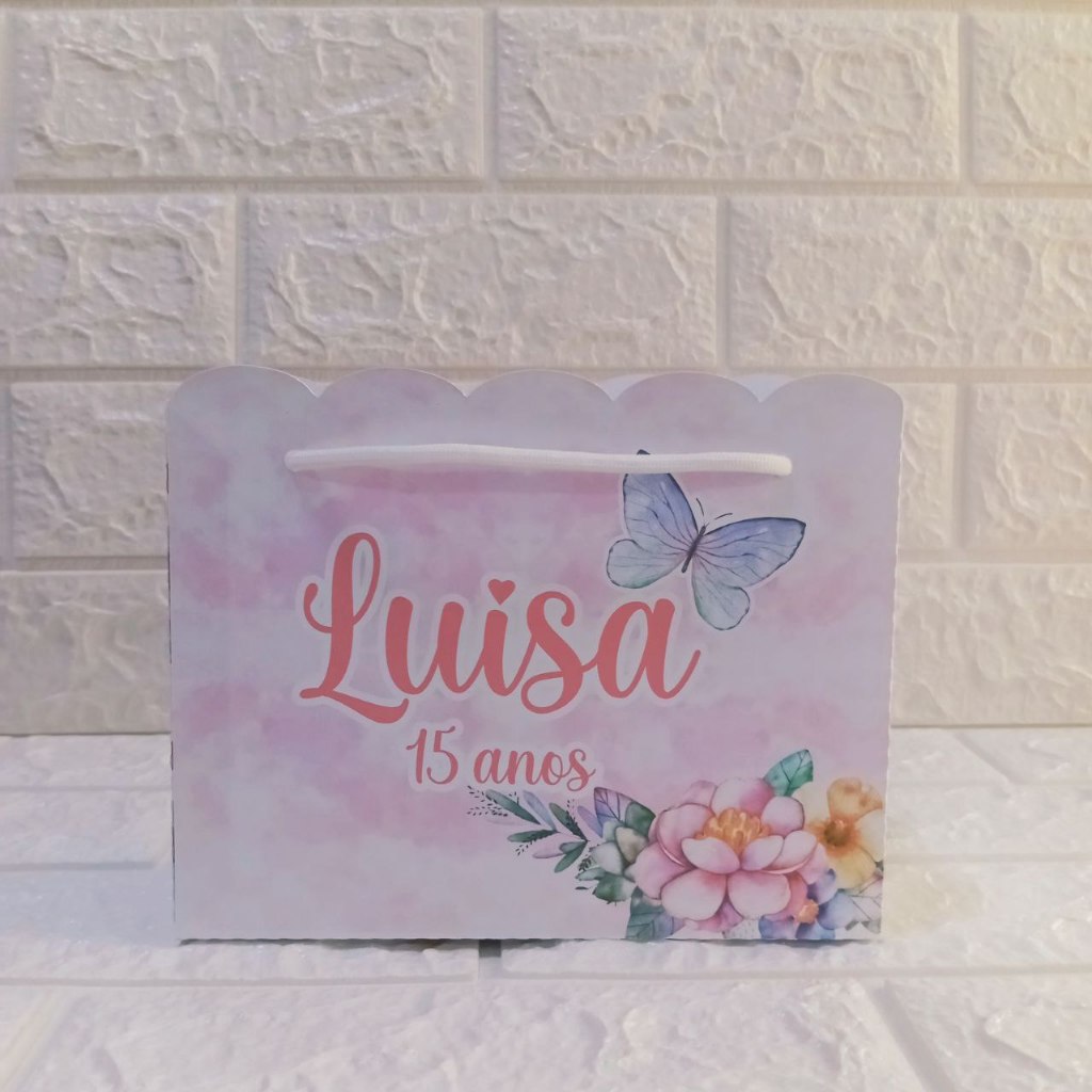 Sacolinha Surpresa Borboletas Personalizada - Lembrancinhas Personalizada - Festa Infantil - Festa de Aniversário