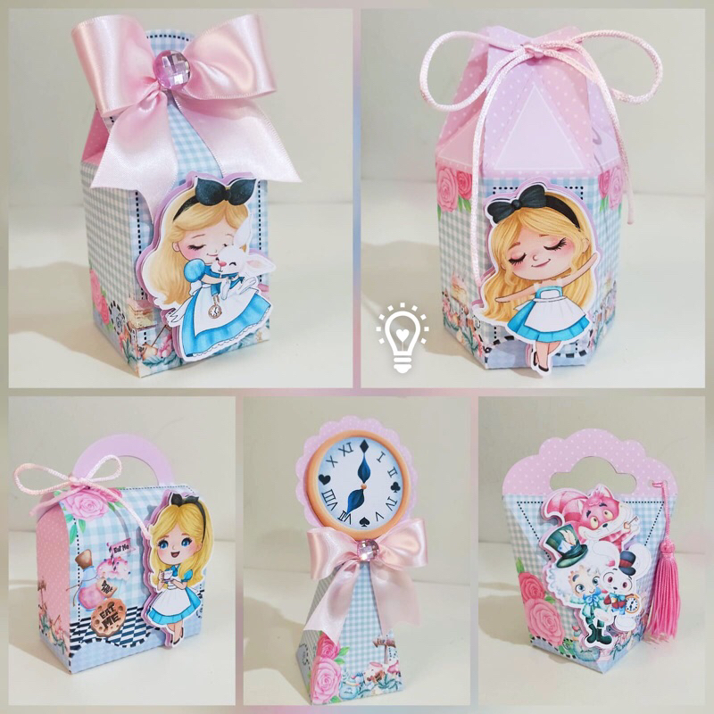 kit Pegue e Monte-Caixinhas Personalizadas Alice no Pais das Maravilhas-Lembrancinhas de Festa