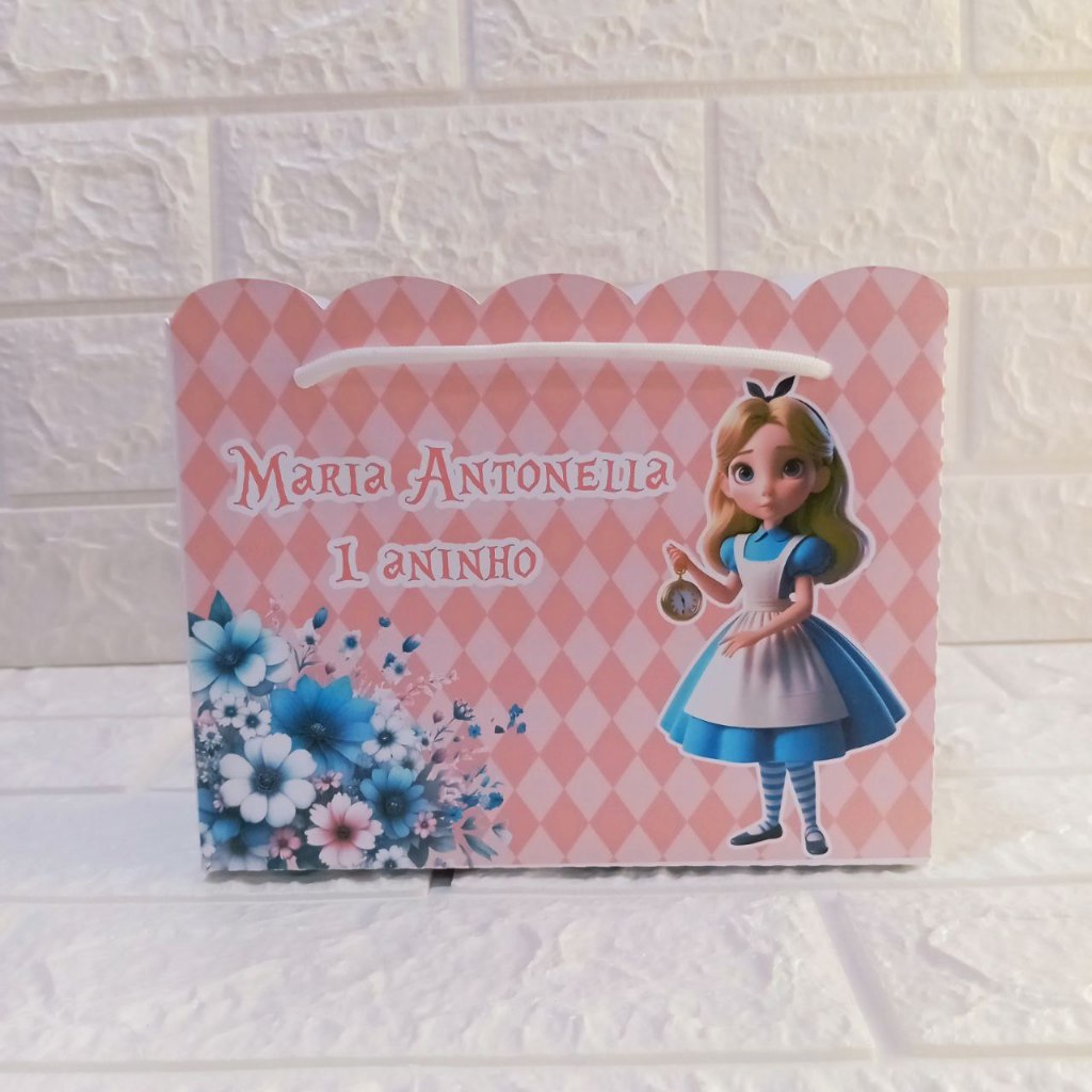 Sacolinha Surpresa Alice no País das Maravilhas - Lembrancinhas Personalizada - Festa Infantil - Festa de Aniversário