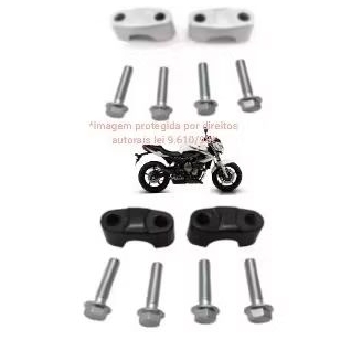 abraçadeira suporte  guidão xj6 + 4 parafusos castanha xj 6 yamaha