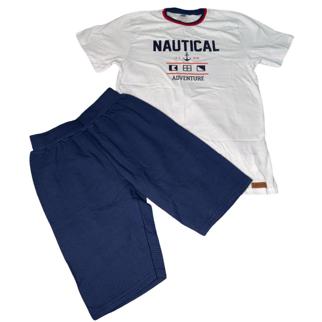 Conjunto  masculino - Juvenil -  camiseta + bermuda -Tamanho: 16 - Marca: Marlan