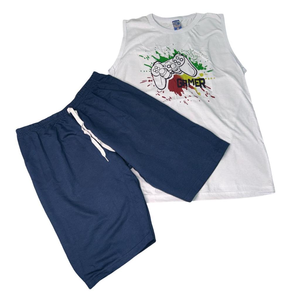Conjunto  masculino - Juvenil -  camiseta + bermuda -Tamanho: 16