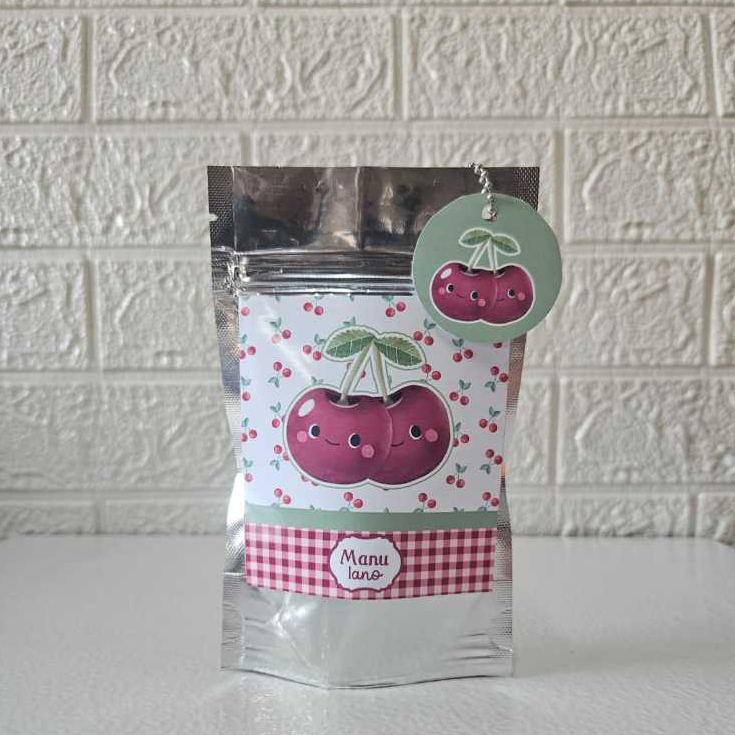 Saquinho Metalizado Cerejinha Personalizado /Lembrancinha de Festa Cerejinha  /Personalizados CEREJINHA